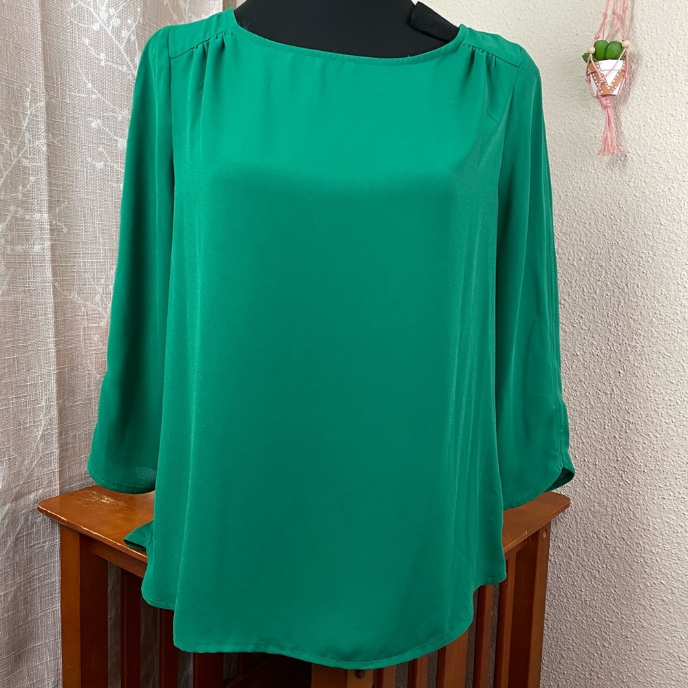 The Limited Green Long Sleeve Blouse
